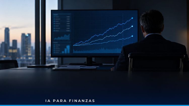 Director financiero comparando cuatro escenarios de presupuesto proyectados en la pantalla de su computador