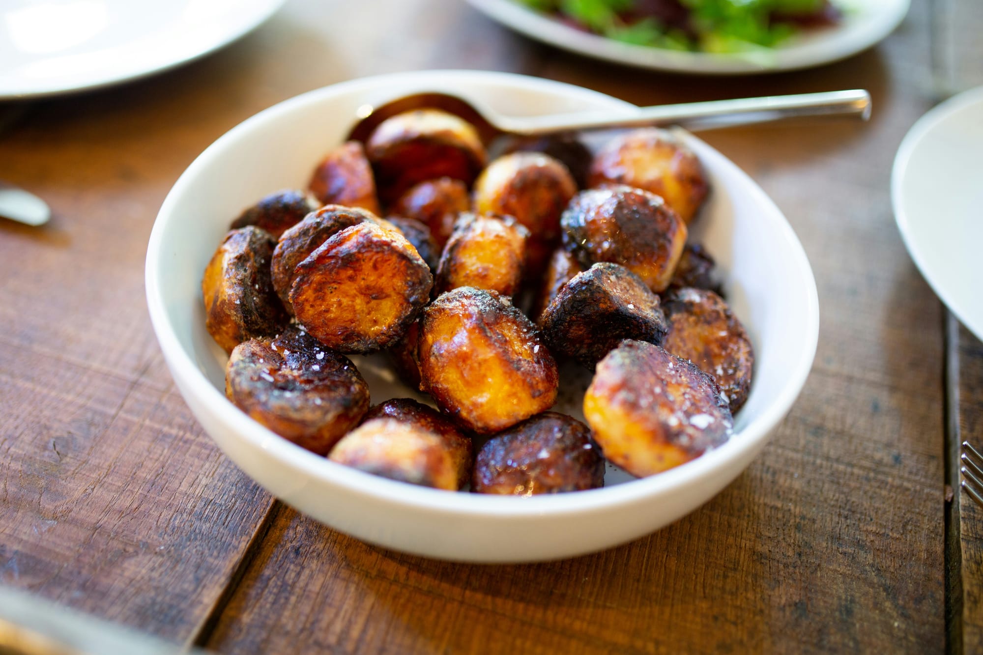 A bowl of roast potatoes
