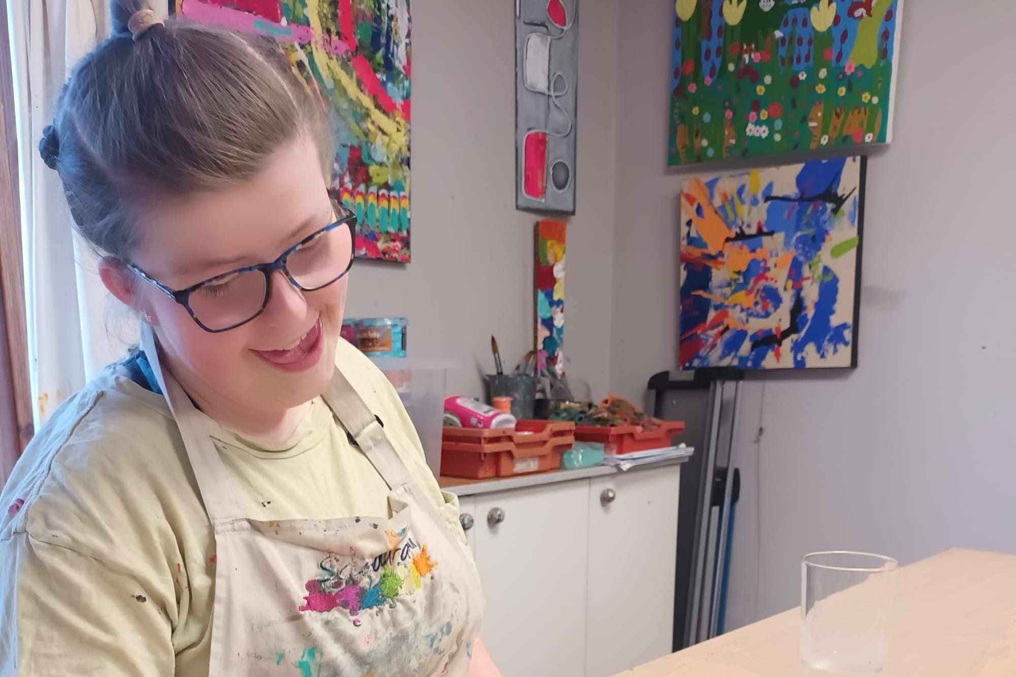 Celia at work in the studio. Photo: Sandra Art4All