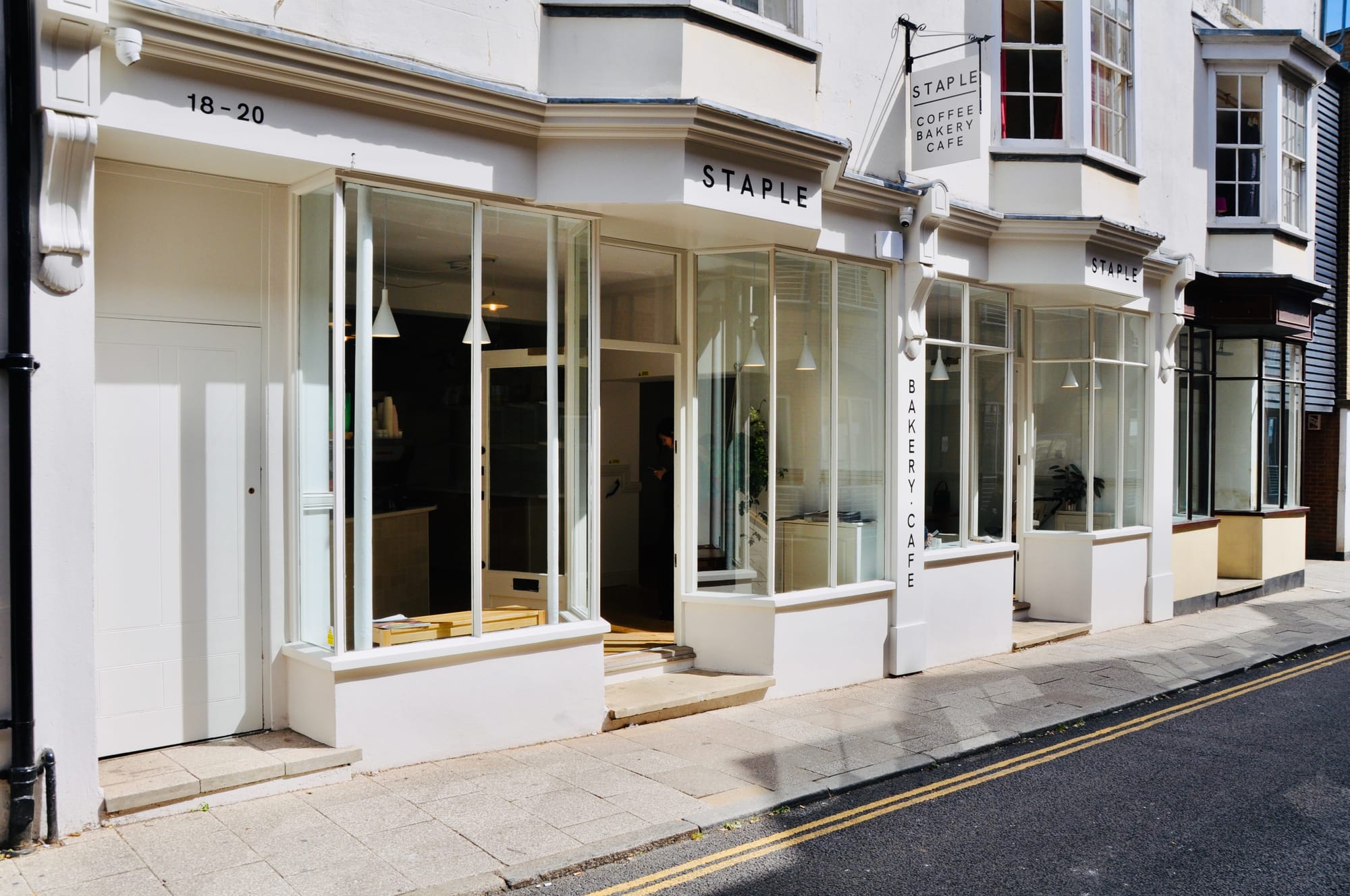 a white double fronted building