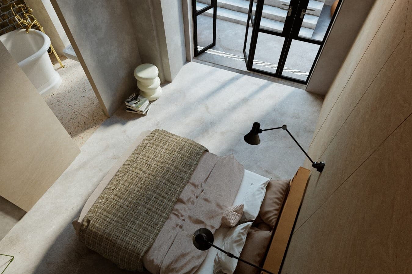 A luxurious bedroom with ensuite