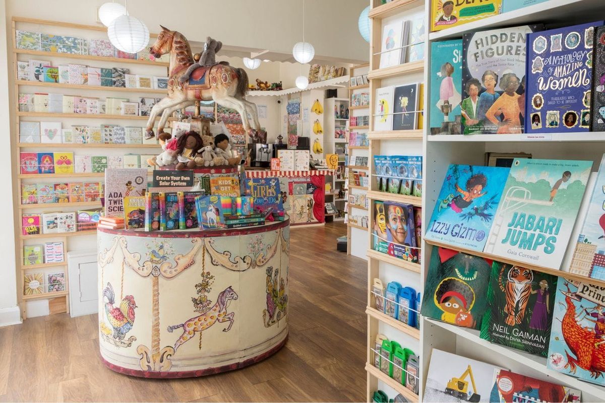 Inside a children's book shop