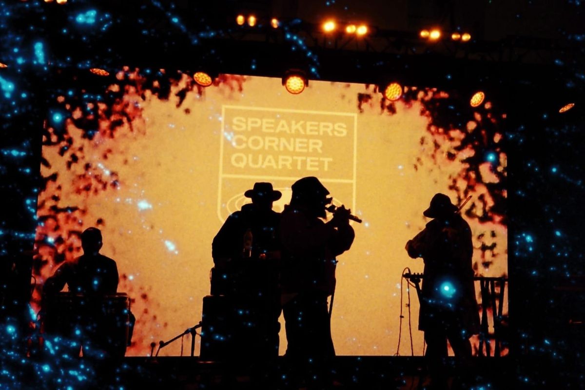 A band perform on stage