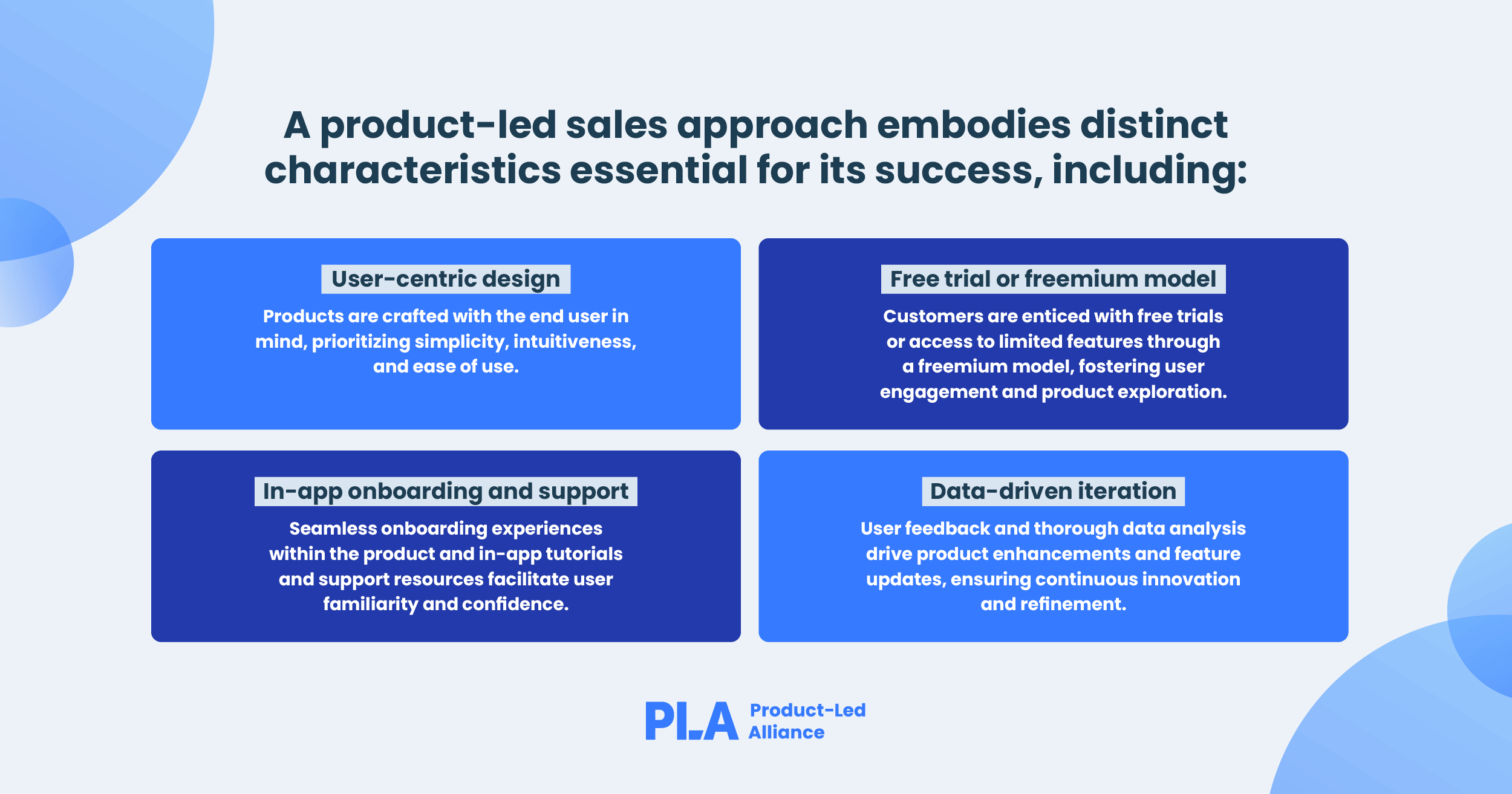 The key characteristics of product-led sales