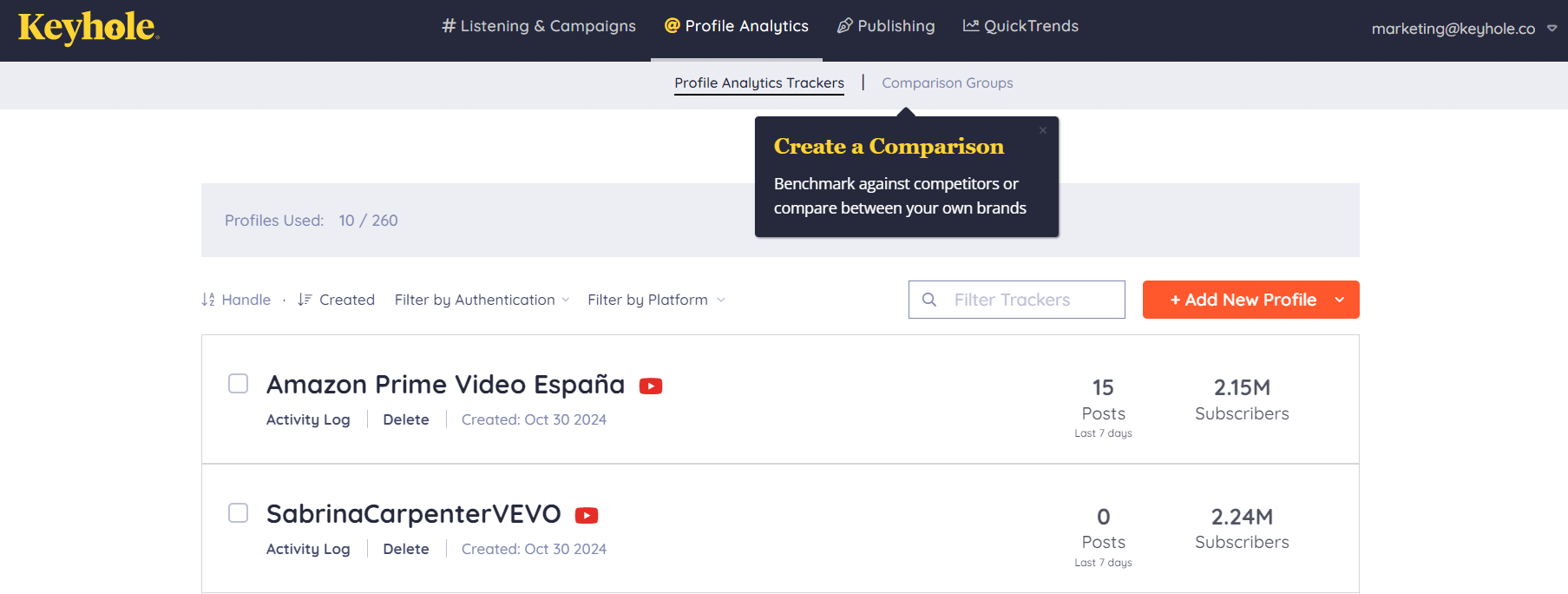 create a comparison guide