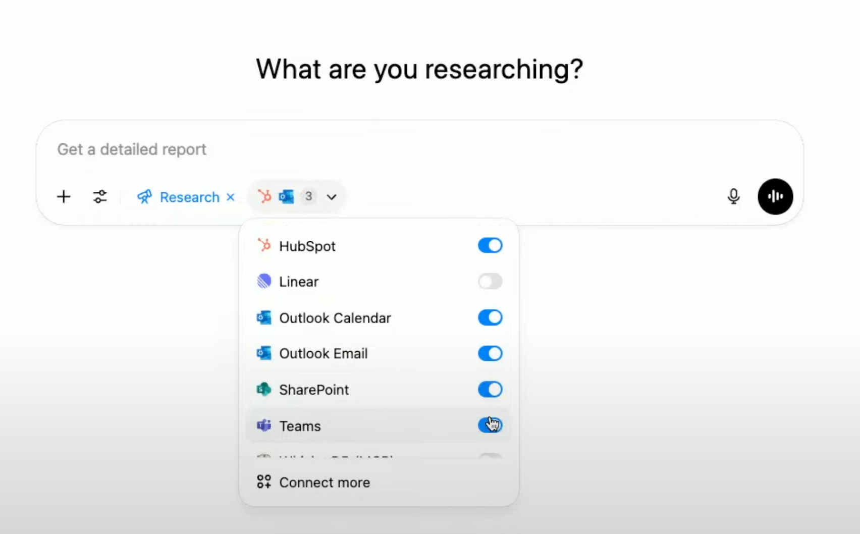ChatGPT's new deep search using buisness apps