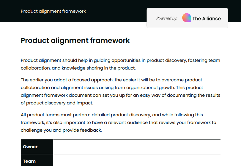 product alignment framework