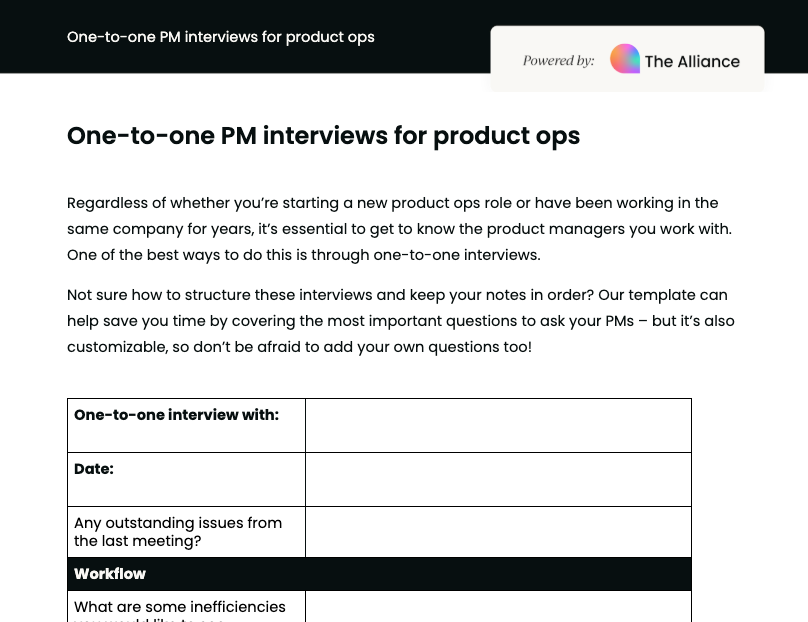 One-to-one PM interviews for product ops 
