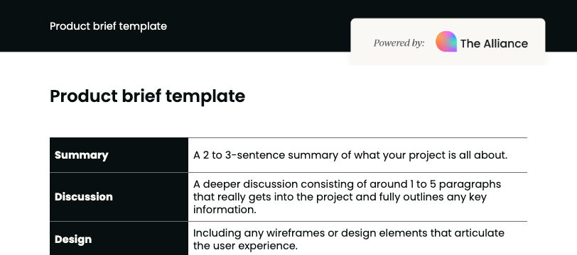 Product brief template