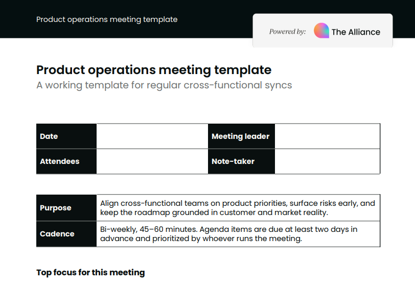 Product ops meeting template