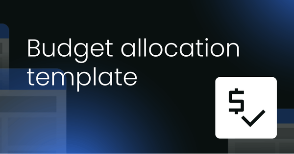 Product team  budget allocation template
