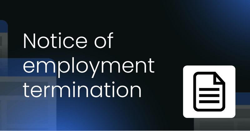 Notice of employment termination  template