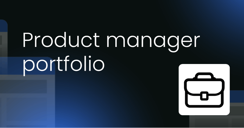 Product manager portfolio  framework