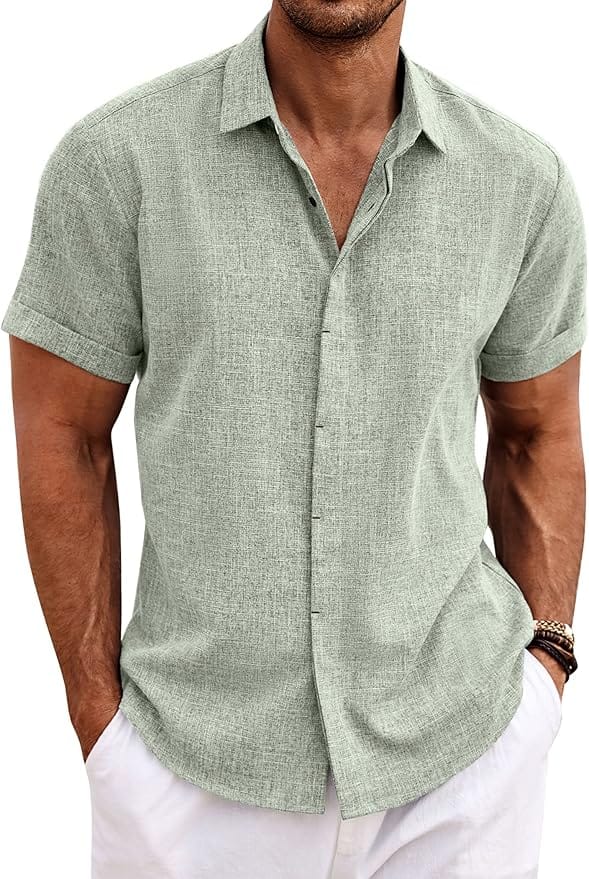 COOFANDY Linen Shirt