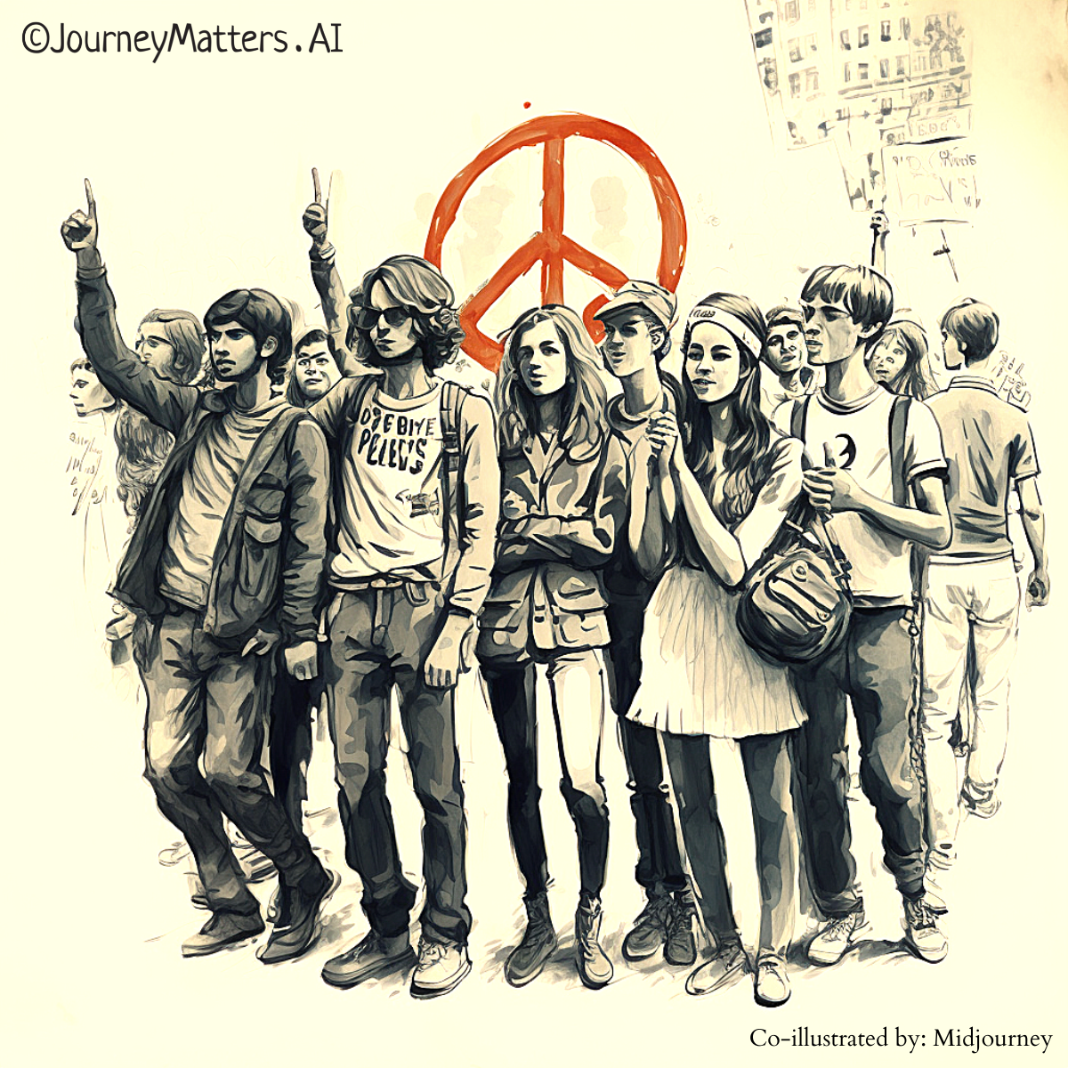 Baby boomers protesting in the 60s