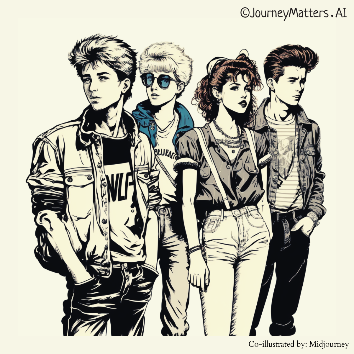 A group of generation X standing together