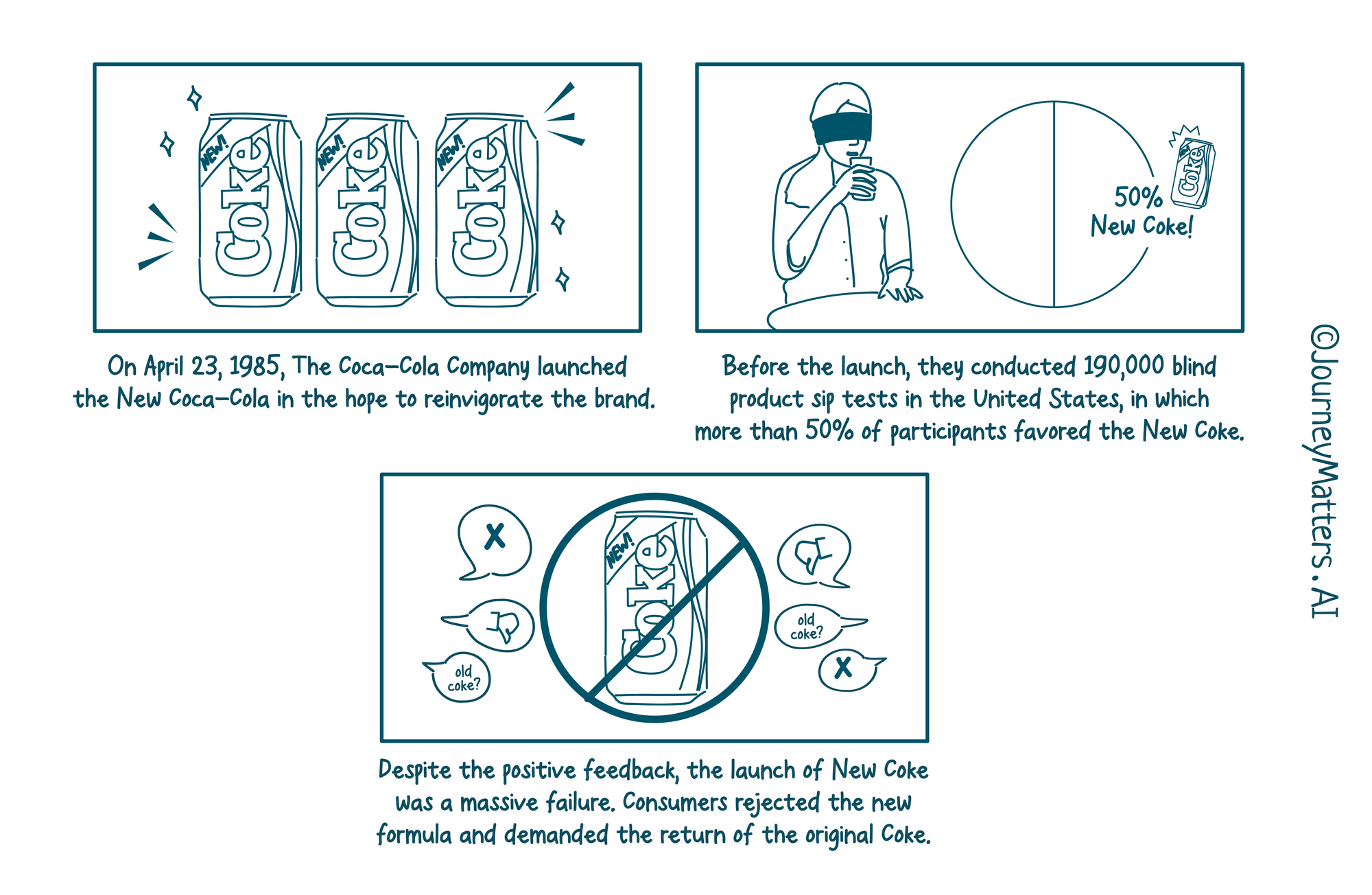 The New Coca-Cola launch debacle in 1985 happened due to poor marketing strategies not thought through with scientific method of thinking