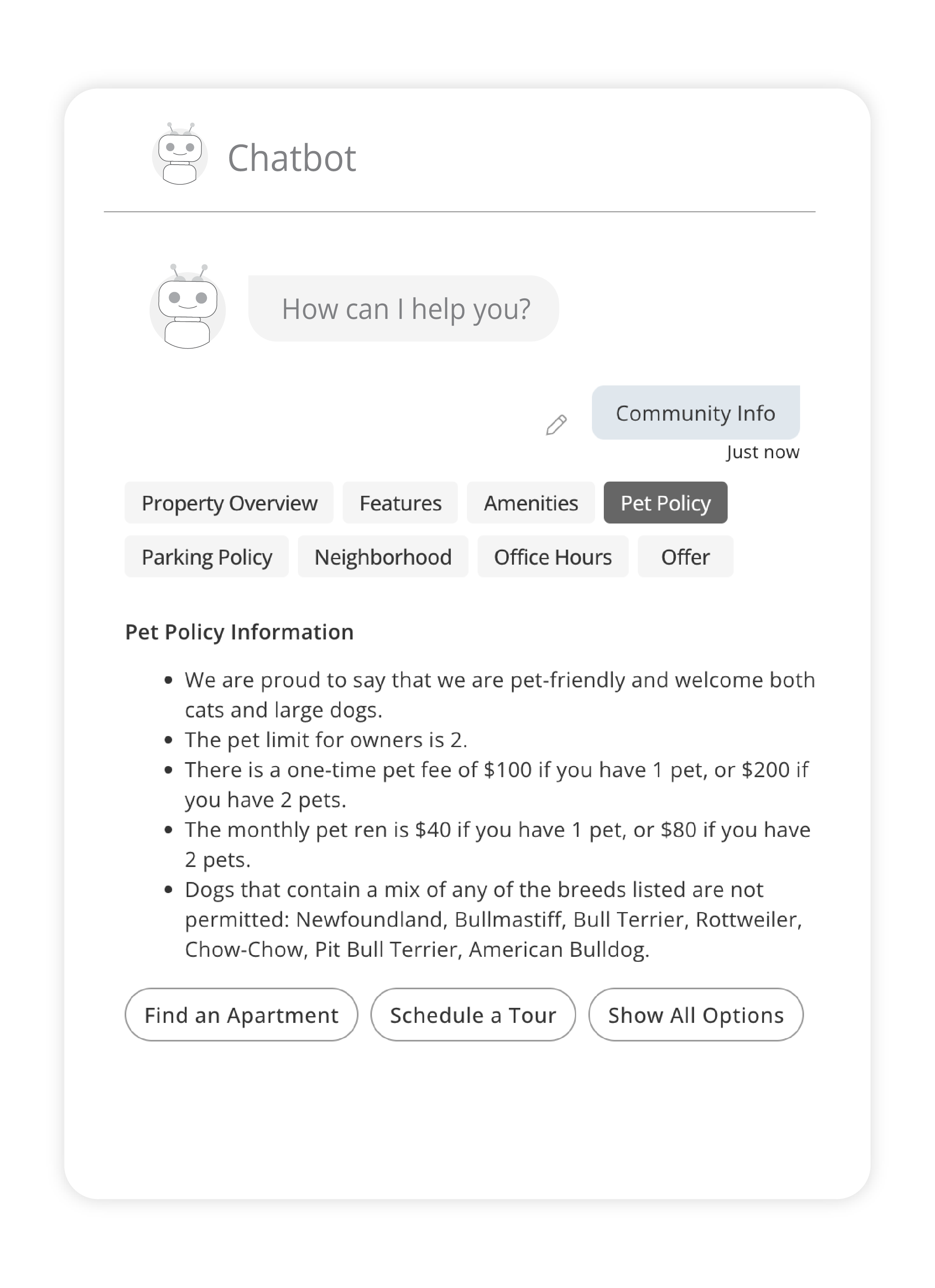 A Multifamily Guided Chatbot