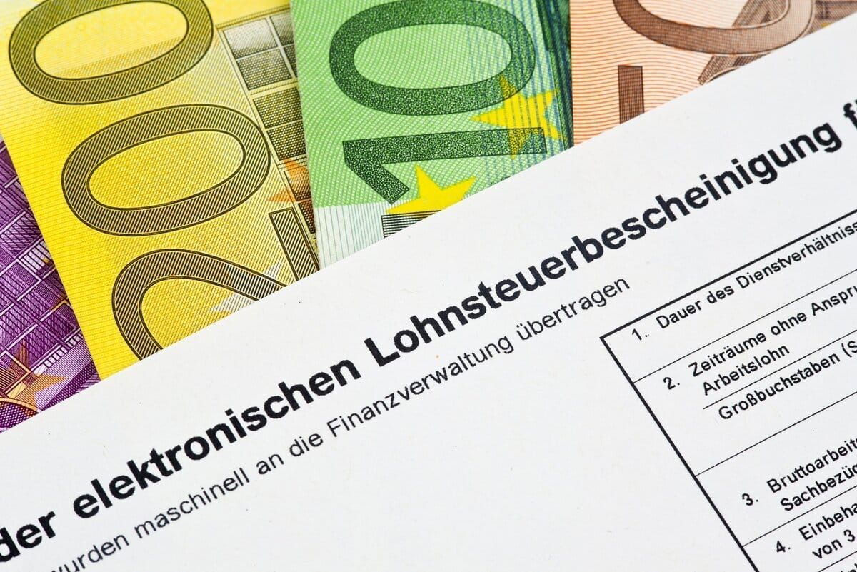 imagine cu documentul Lohnsteuerbescheinigung, Germania, pe euro