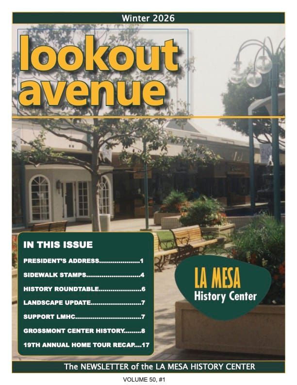 Front cover of Lookout Avenue newsletter Winter 2026