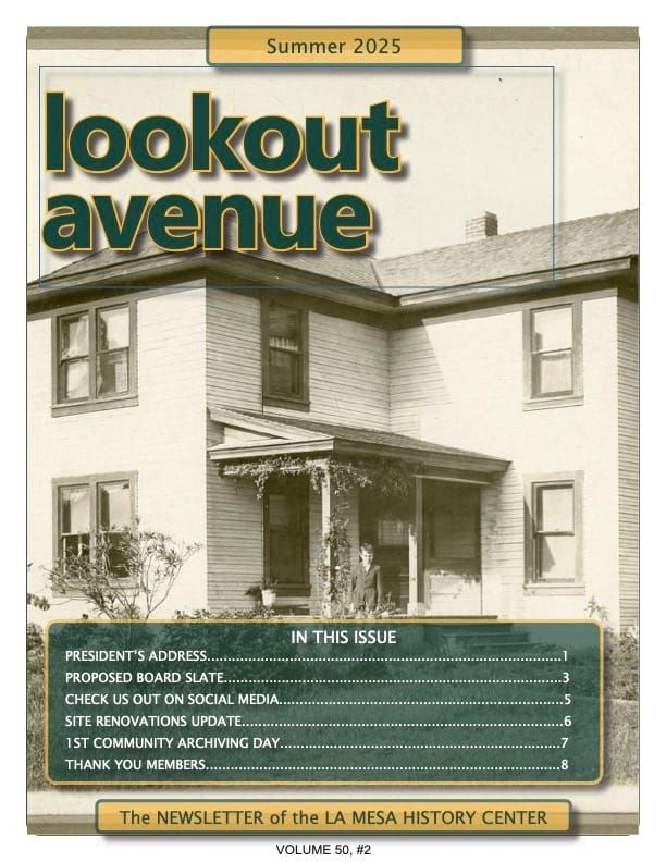 Front cover of Lookout Avenue newsletter Summer 2025