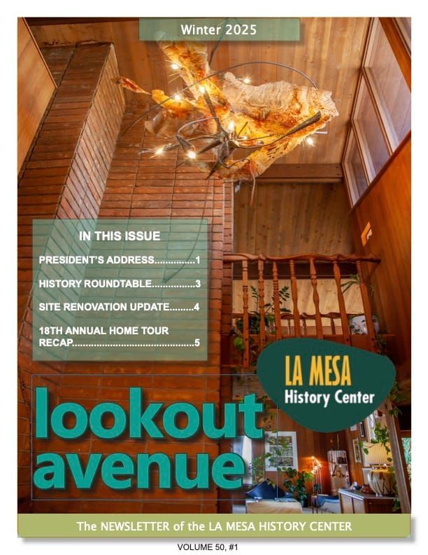 Front cover of Lookout Avenue newsletter Winter 2025