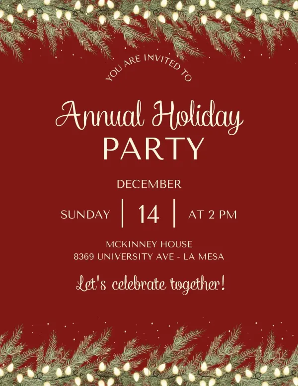 Flyer for Annual Holiday Party