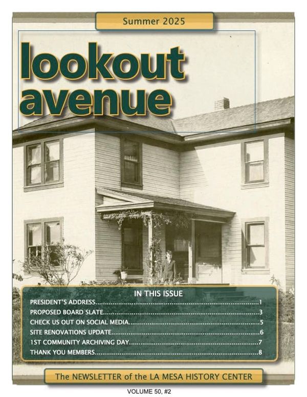 Front cover of Lookout Avenue newsletter Summer 2025