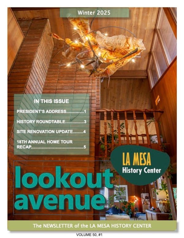 Front cover of Lookout Avenue newsletter Winter 2025