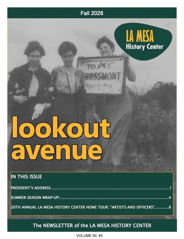 Front cover of Lookout Avenue newsletter Fall 2026