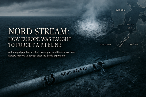 Nord Stream: How Europe Was Taught to Forget a Pipeline