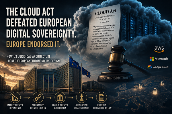 The CLOUD Act Defeated European Digital Sovereignty. Europe Endorsed It.