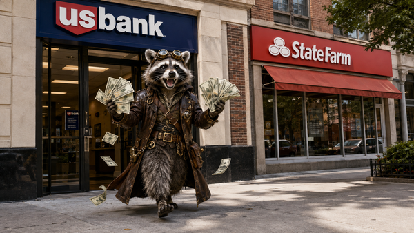 State Farm customer reviewing a U.S. Bank business checking bonus offering up to $1,500.