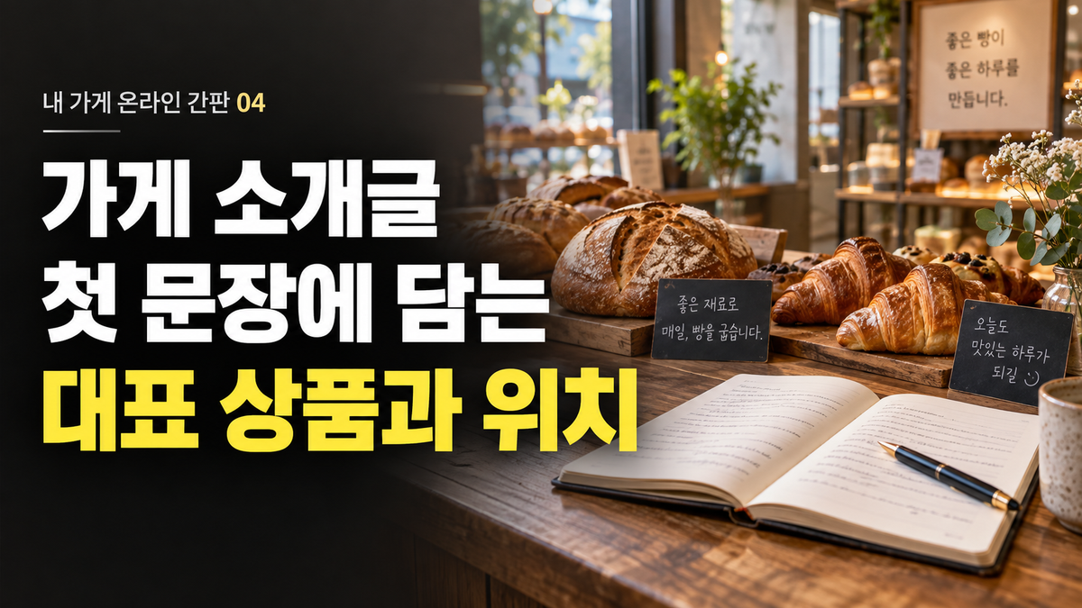 가게 소개글 쓰는 법: 첫 문장에 지역·대표 상품·방문 정보를 담기