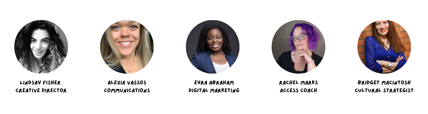 Thumbnails headshots of team