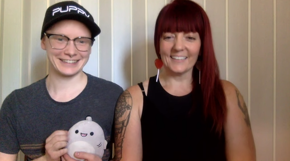 Screen capture of Maxime Beauregard (left) and Erin Ball (right). 