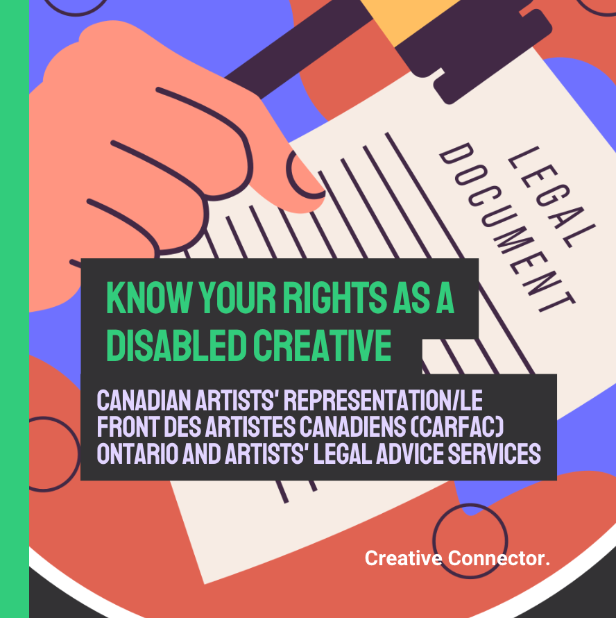 Promo image for "Know Your Rights as a Disabled Creative."