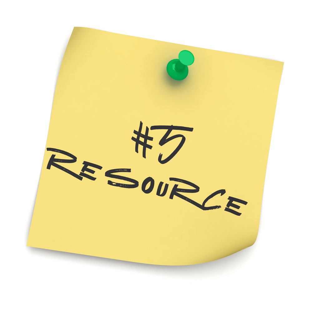 Post it note reads: "#5 Resource"