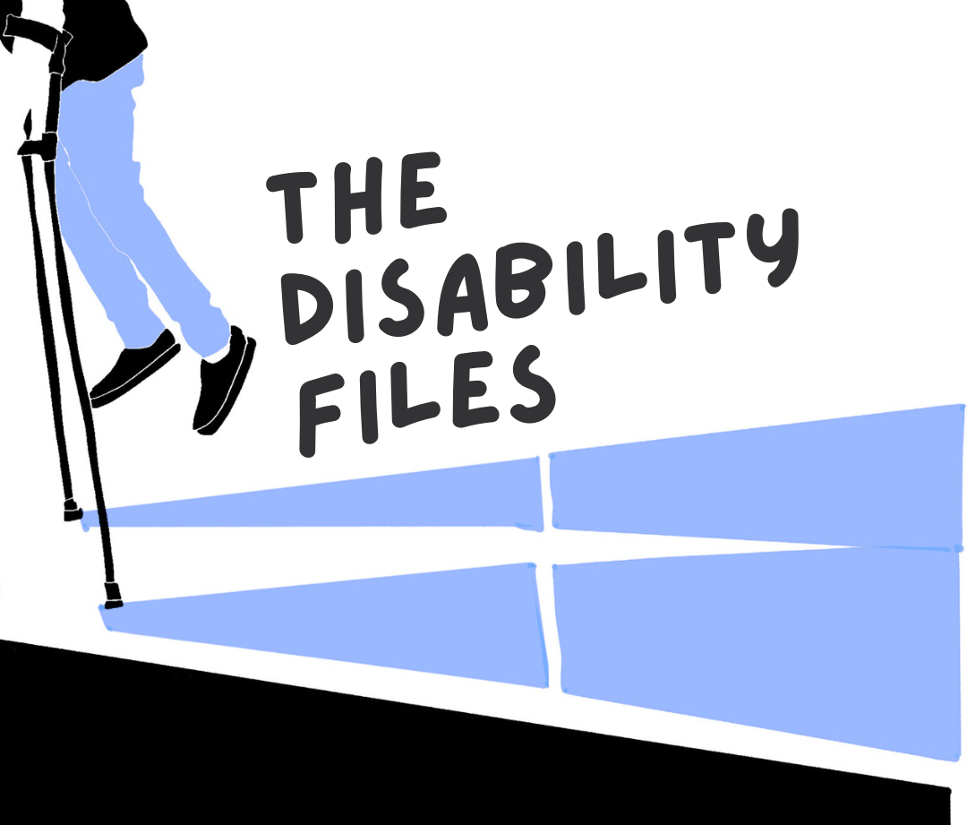 Cover graphic of levitating feet and crutches.