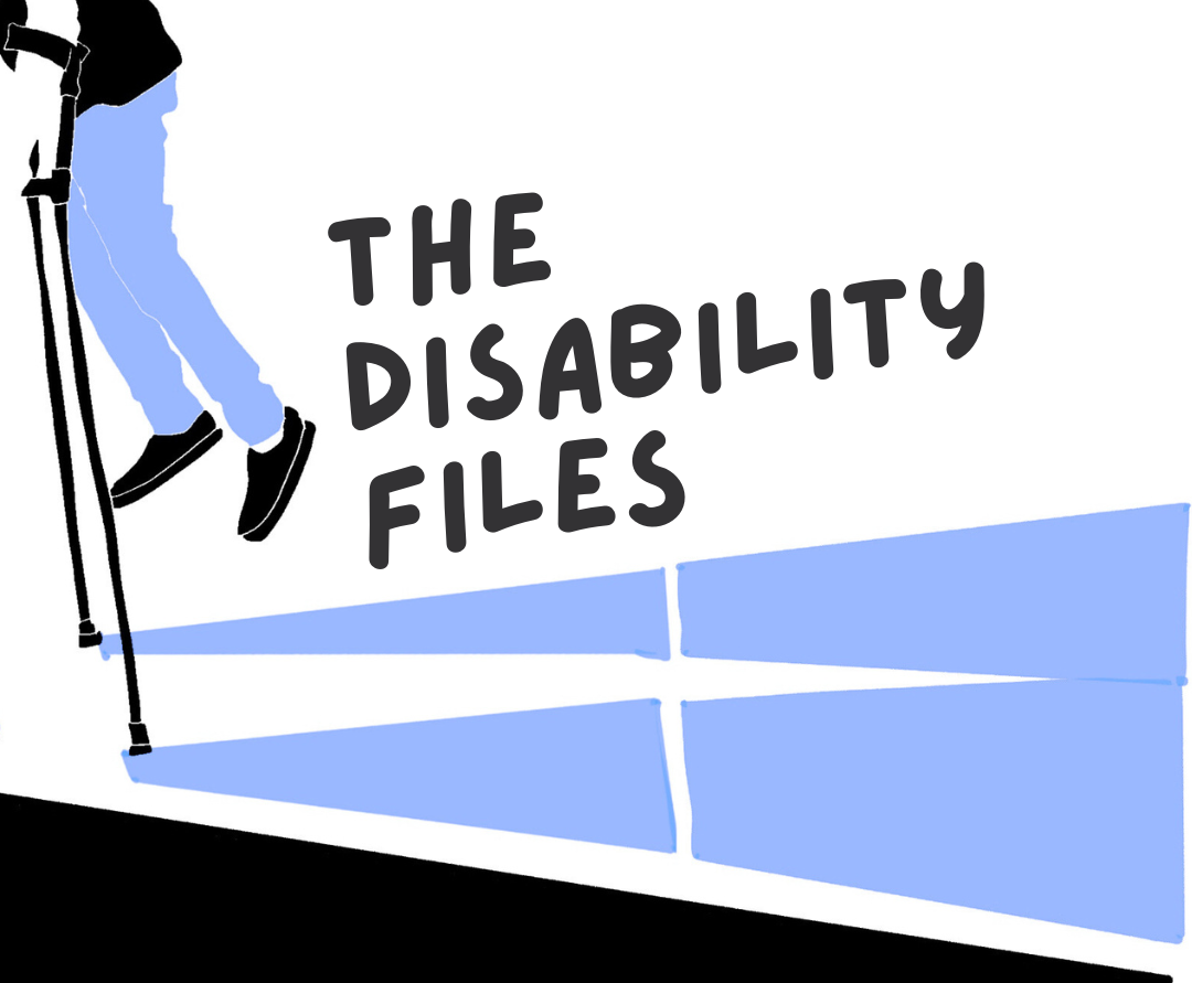 Cover artwork of feet and crutches levitating.
