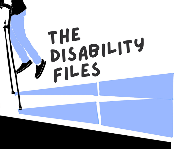 Cover graphic of levitating feet and crutches.