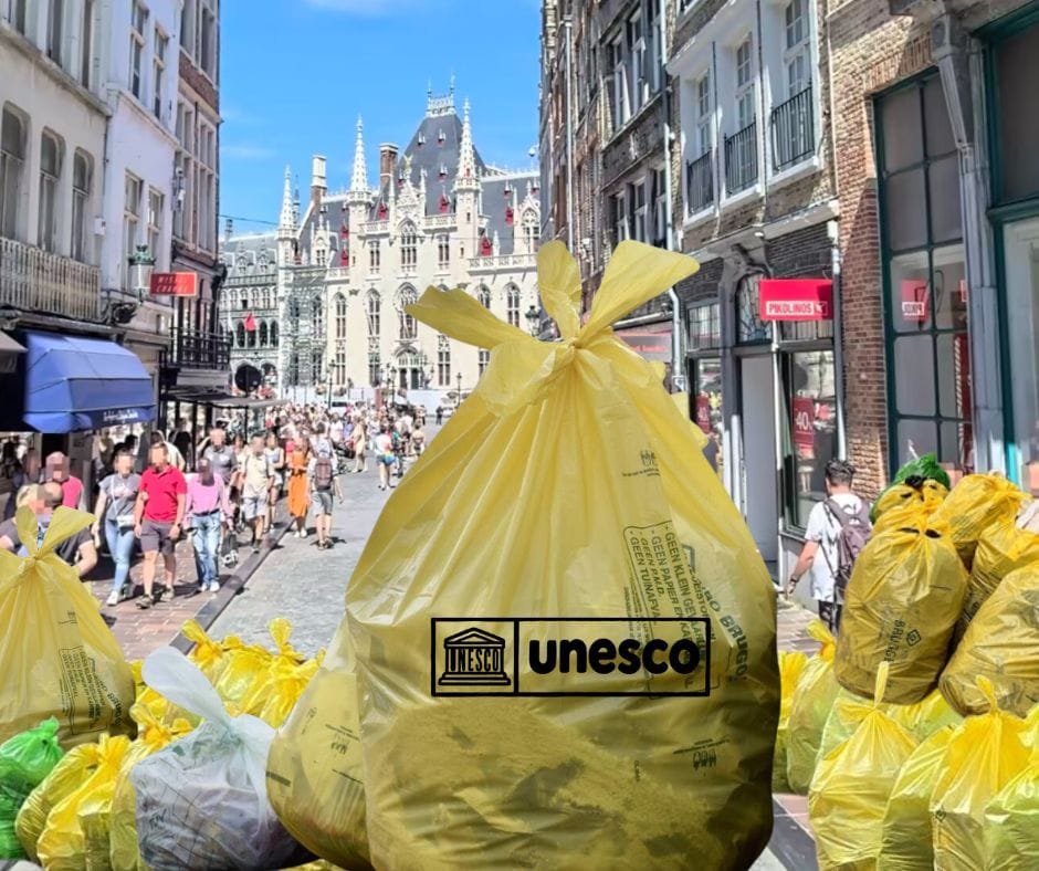 Tegenslag voor afvalplan: gele vuilniszakken in straatbeeld beschermd door Unesco