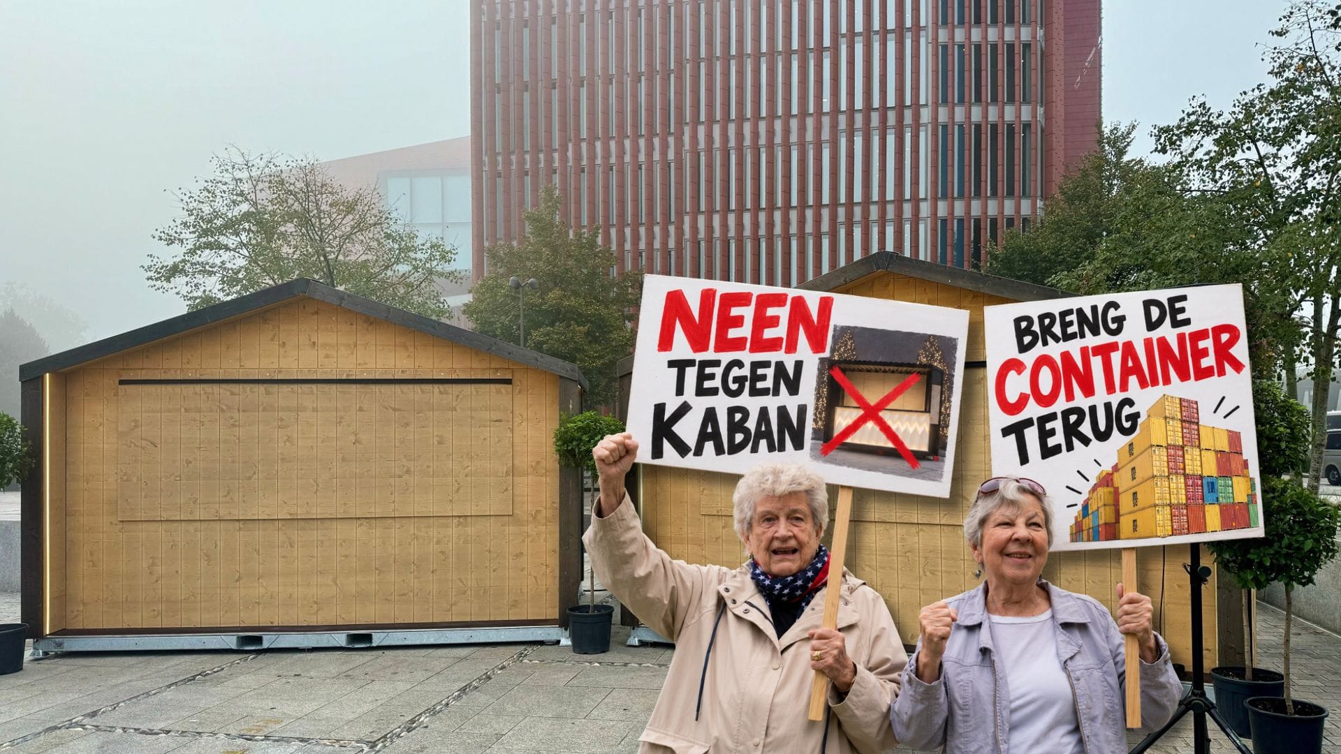 Bruggelingen eisen zwarte kerstcontainers terug: “Sinds BRUSK weten we wat mooi is”