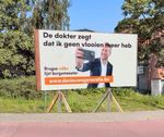 Eerste verkiezingsborden van Pieter Marechal staan er al