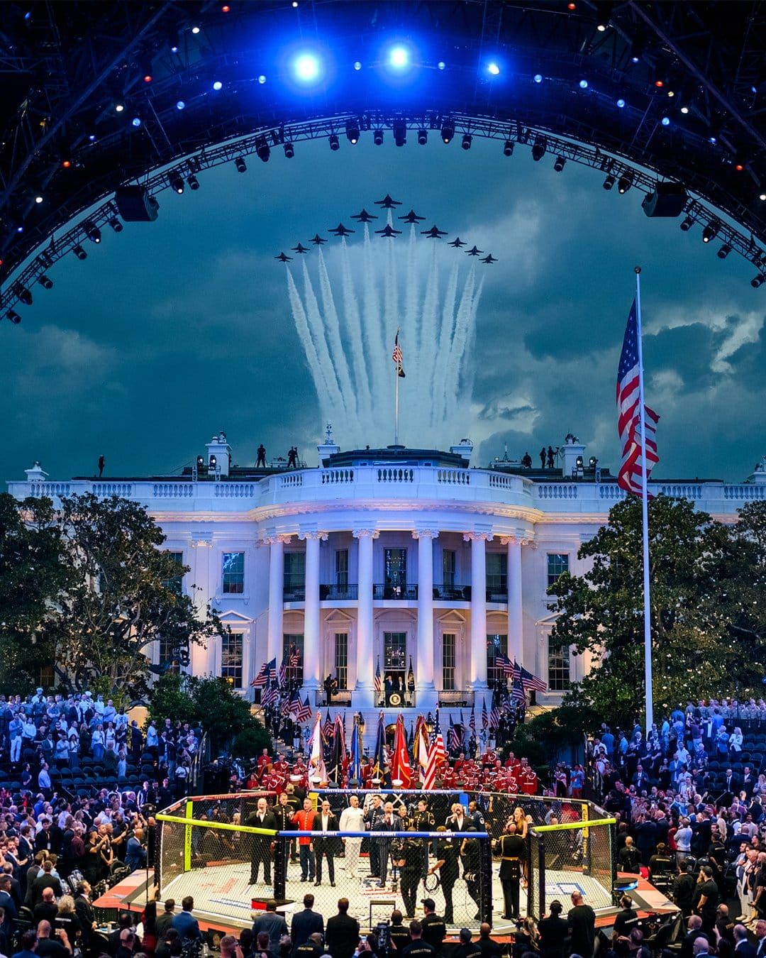 At 80, Trump Is Throwing Cage Fights on the White House Lawn. America Is Having a Moment.