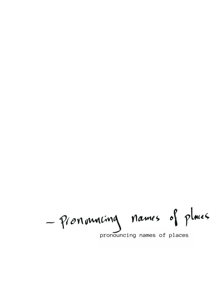 pronouncing names of places