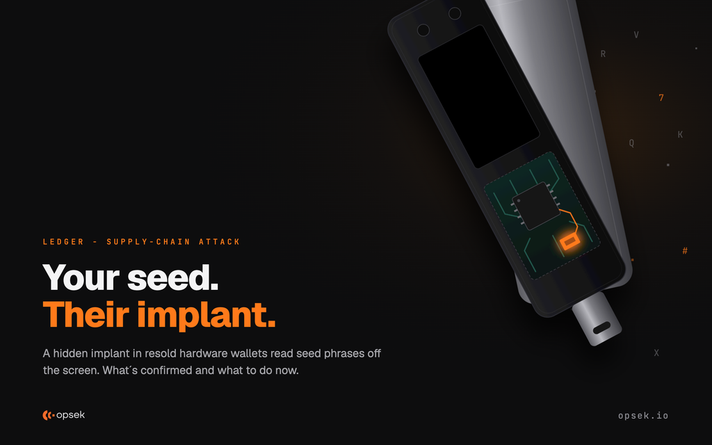 The Ledger CryptoBilis supply-chain attack: what the hidden implant means for your seed phrase.