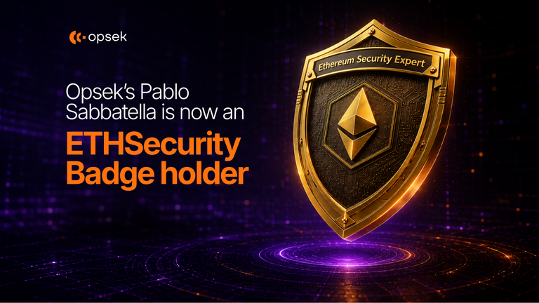 Opsek’s Pablo Sabbatella is now an ETHSecurity Badge holder
