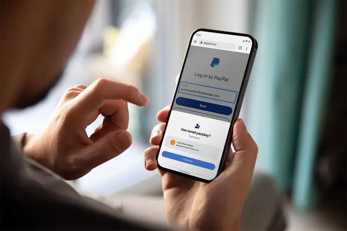 PayPal: utilizzo della passkey per accedere all'App su smartphone 