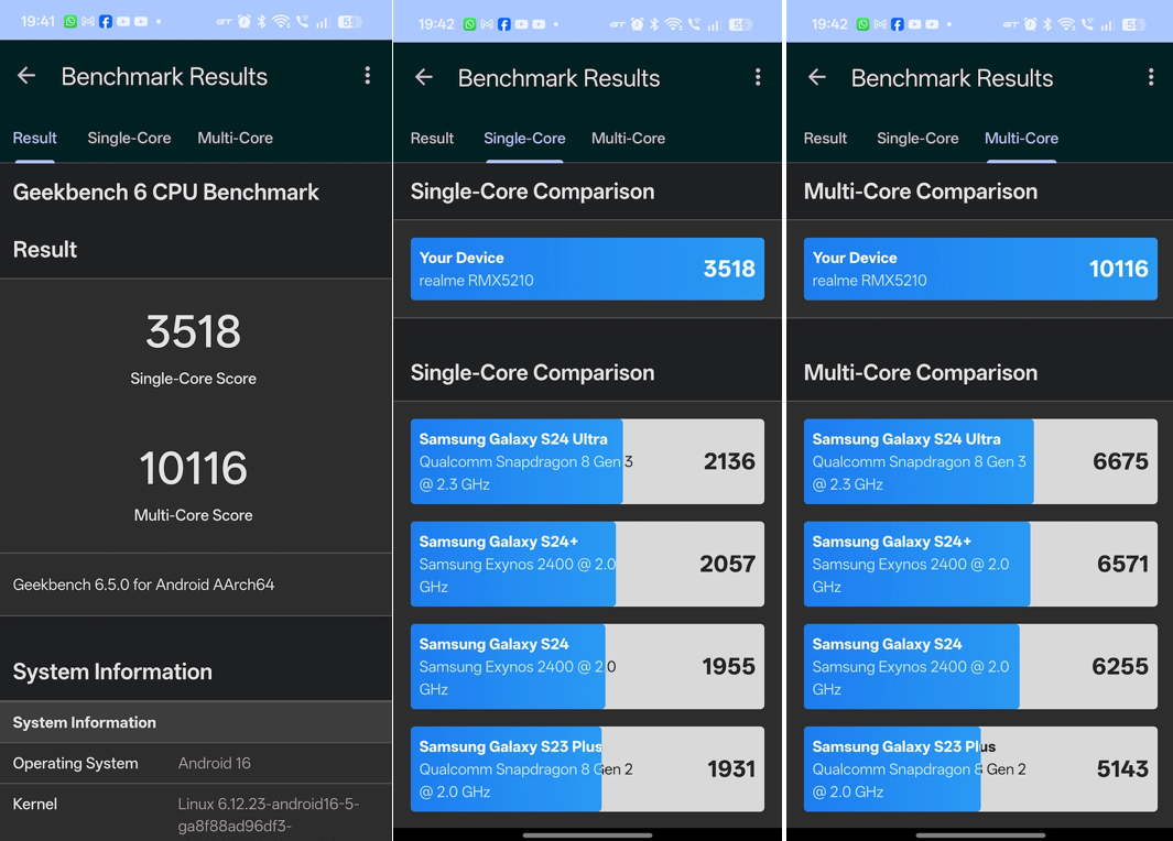I valori fatti registrare dalla CPU rispetto ai benchmark pongono il SoC del GT8 Pro al primo posto assoluto 